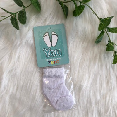 Meia branca Recém Nascido